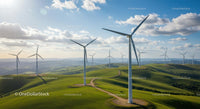 Majestic Wind Turbines in Scenic Green Landscape