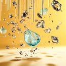 Floating Crystals on a Vibrant Yellow Background