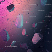 Floating Space Debris in a Vibrant Nebula
