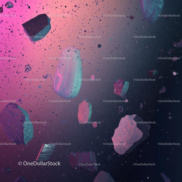 Floating Space Debris in a Vibrant Nebula