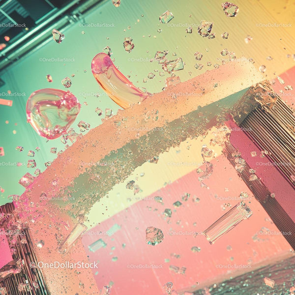 Colorful Abstract Art with Crystal Fragments