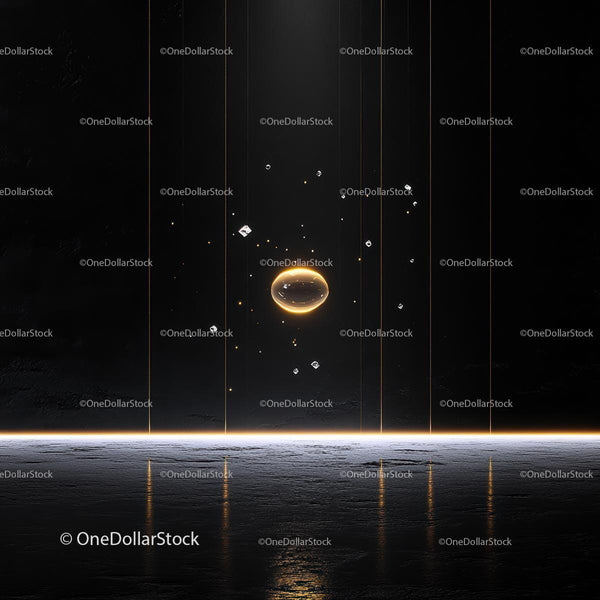 Futuristic Neon Sphere with Cosmic Elements on Dark Background