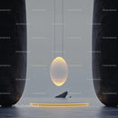 Futuristic Minimalist Sculpture with Glowing Centerpiece