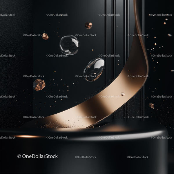Luxurious Black and Gold Abstract with Metallic Accents