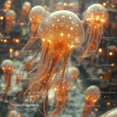 Glowing Jellyfish in an Enchanting Underwater Scene