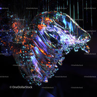 Vibrant Abstract Glass Sculpture with Illuminated Colors