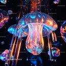 Vibrant Neon Jellyfish with Stunning Luminescent Glow