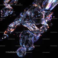 Futuristic Iridescent Abstract Art with Reflective Surfaces