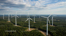 Wind Turbines in Lush Green Forest Under Blue Sky