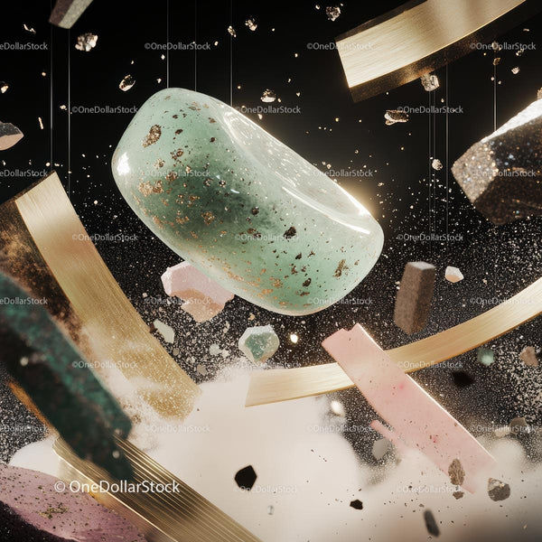 Abstract Composition with Floating 3D Forms