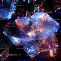 Futuristic Neon Light Art with Dynamic Flowing Shapes
