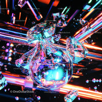Stunning Abstract Crystal Shards with Vibrant Neon Lights