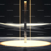 Futuristic Vertical Light Beam in Dark Ethereal Space
