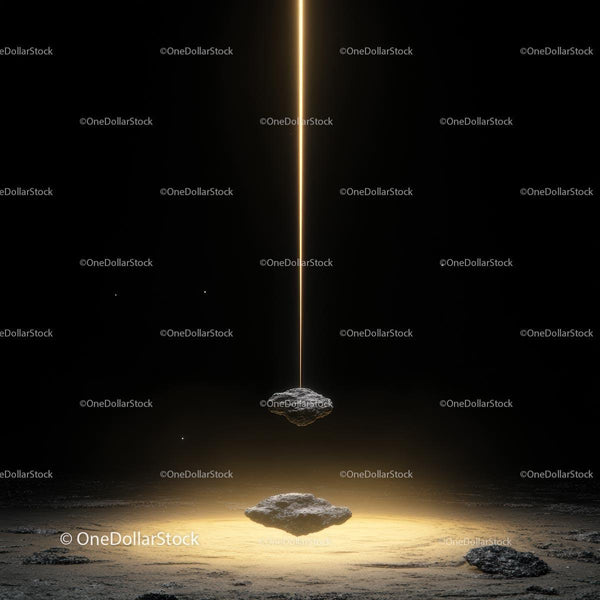 Mystical Levitation Under a Golden Beam