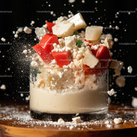 Exploding Dessert with Red and White Ingredients