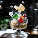 Colorful Ice Splashes with Vibrant Gelatins