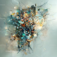 Dynamic Abstract Digital Illustration with Geometric Shapes