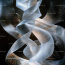 Ethereal Light Ribbon with Cosmic Background