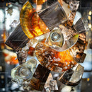 Vibrant Glass Sculpture with Dynamic Abstract Design