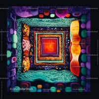Vibrant Geometric Abstraction with Symmetrical Patterns