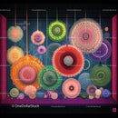 Vibrant Abstract Art with Colorful Circular Patterns