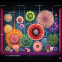 Vibrant Abstract Art with Colorful Circular Patterns