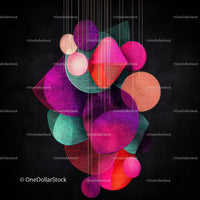 Vibrant Abstract Composition with Geometric Shapes