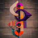 Vibrant Geometric Street Art on Urban Wall