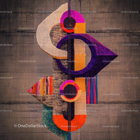 Vibrant Geometric Street Art on Urban Wall
