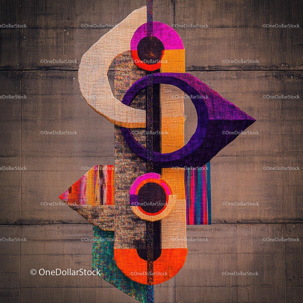 Vibrant Geometric Street Art on Urban Wall