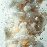 Surreal Abstract with Organic White Mushrooms