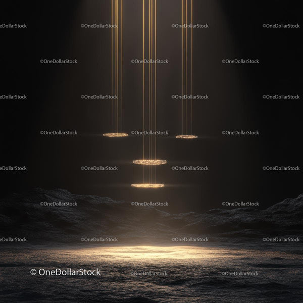 Golden Beams of Light in a Dark Abstract Setting
