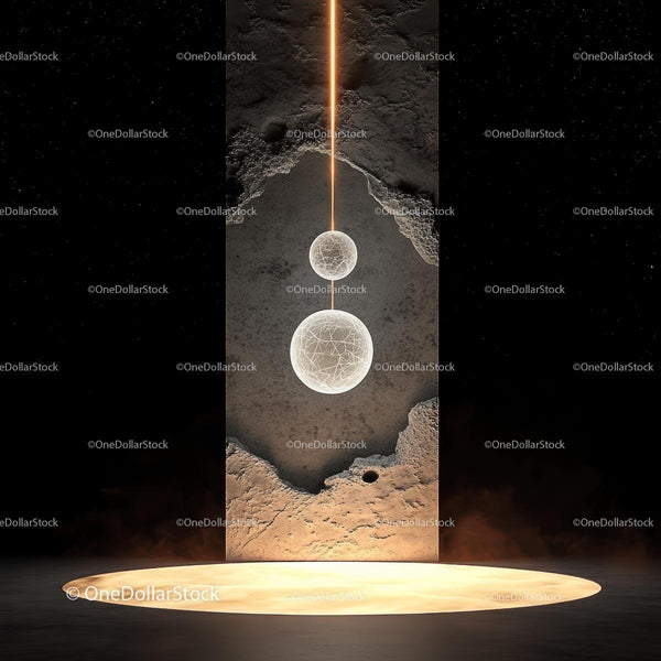 Ethereal Cosmic Spheres Illuminated in Abstract Art