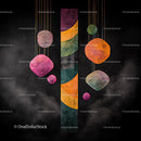 Colorful Geometric Shapes on Black Background