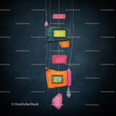 Creative Hanging Sculpture with Colorful Geometric Shapes