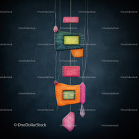 Creative Hanging Sculpture with Colorful Geometric Shapes