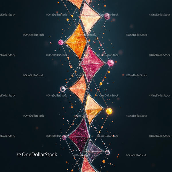 Vibrant Geometric Pattern with Sparkling Accents