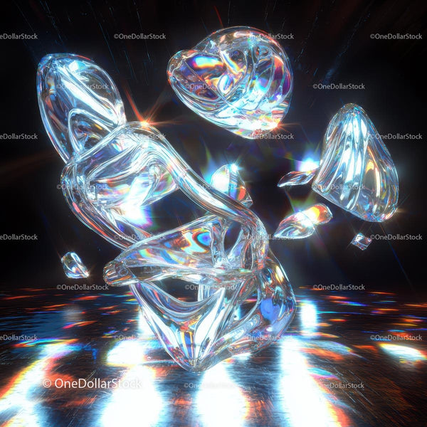 Futuristic Glass Sculptures with Iridescent Reflections