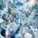 Futuristic Crystal Art with Silver Ribbons