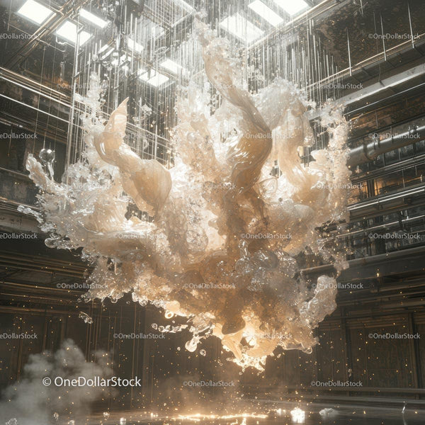 Ethereal Glass Sculpture in a Modern Interior Space