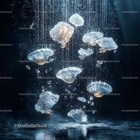 Ethereal Jellyfish in Mystical Underwater Scene