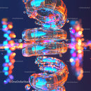 Vibrant Neon Spiral with Futuristic Glowing Abstract Design
