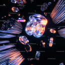 Futuristic Neon Shapes in a Cosmic Digital Space