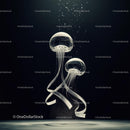 Ethereal Jellyfish Floating in Tranquil Underwater Scene