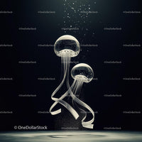 Ethereal Jellyfish Floating in Tranquil Underwater Scene