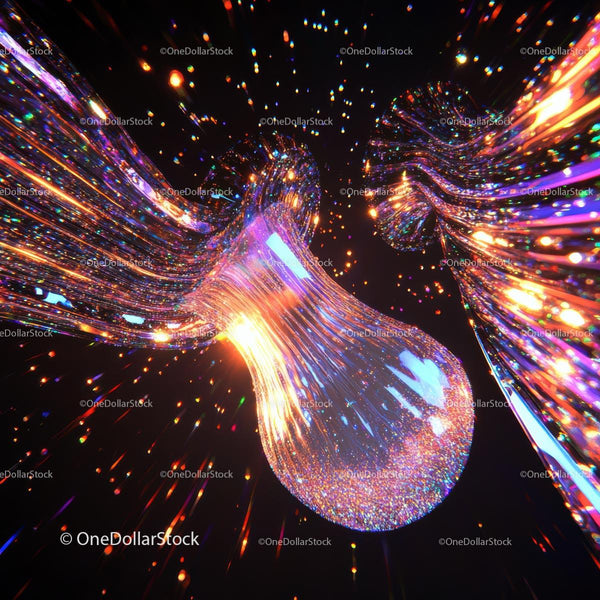 Vibrant Abstract with Luminous Sparkling Swirls