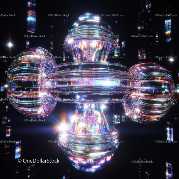 Futuristic Abstract Art with Glass Reflections