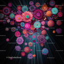 Vibrant Abstract Floral Galaxy in Bold Colors