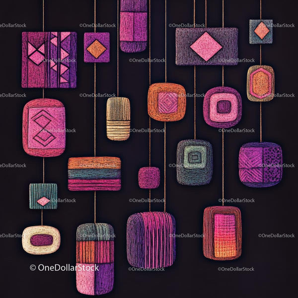 Colorful Geometric Textile Art Installation
