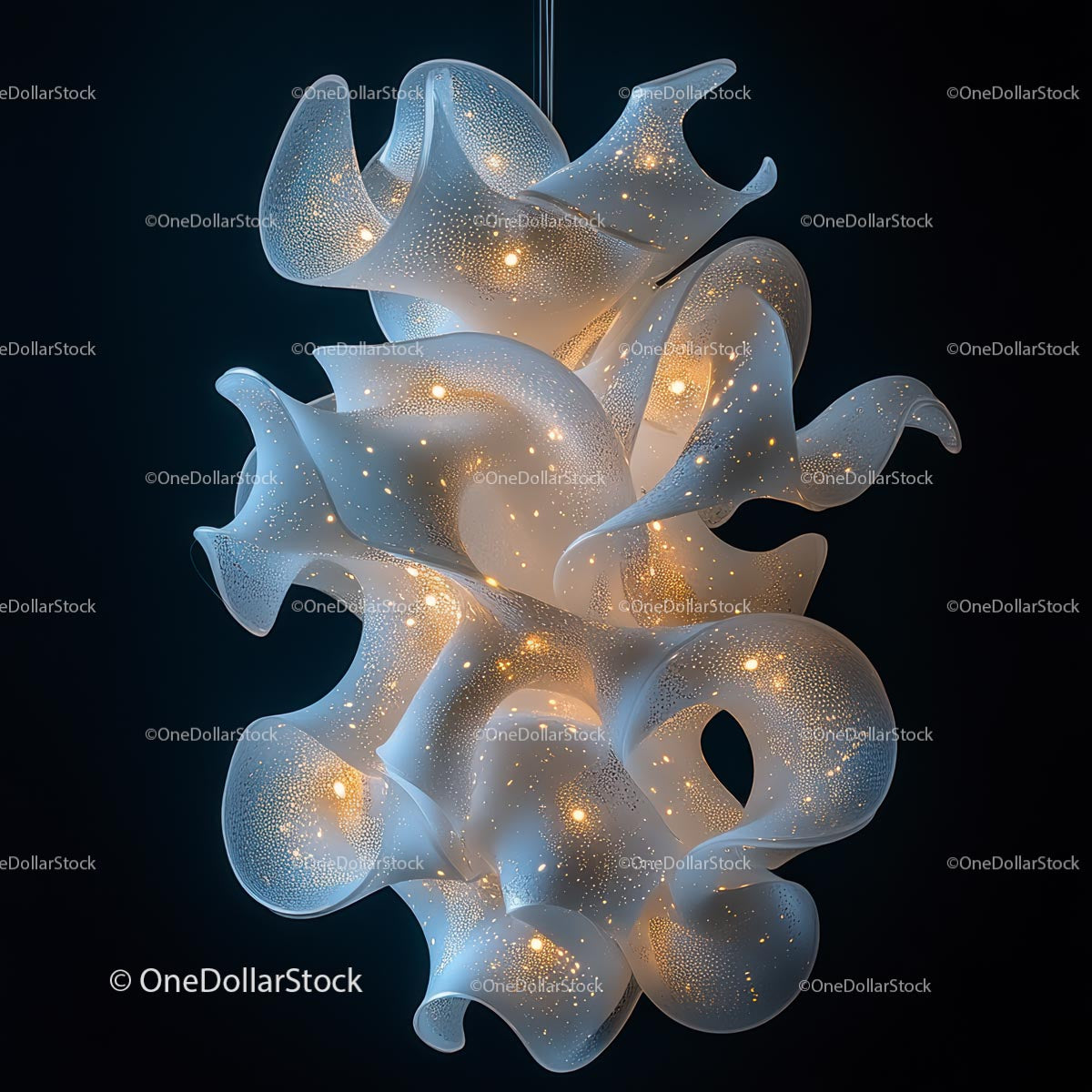 Elegancka rzeźbiarska lampa z miękkim, świecącym światłem